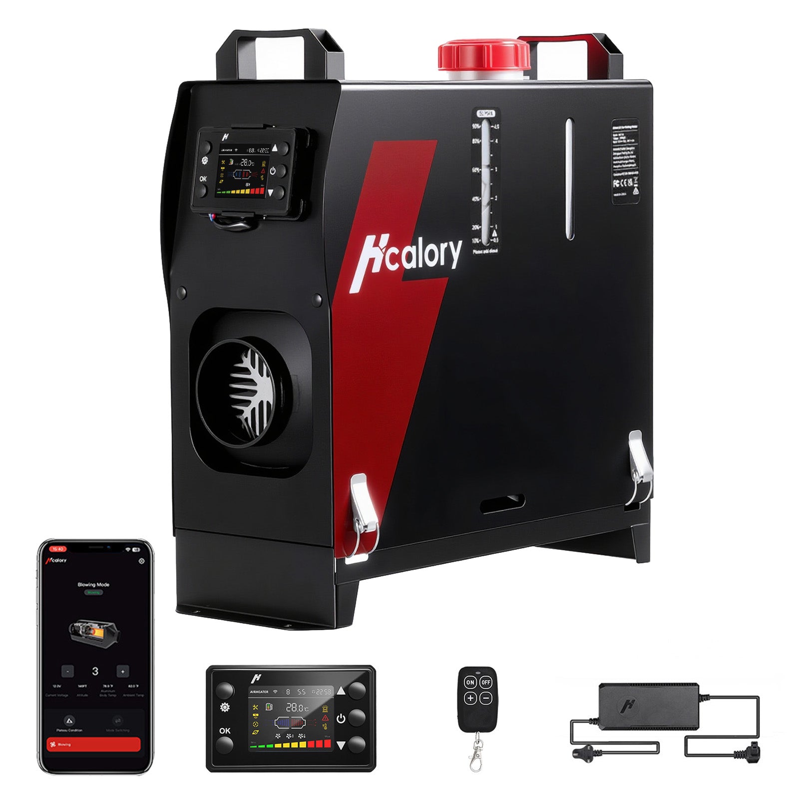hbs1s-diesel-heater-station-1s-8kw-12v-higher-fuel-efficient-front-view-uk-plug