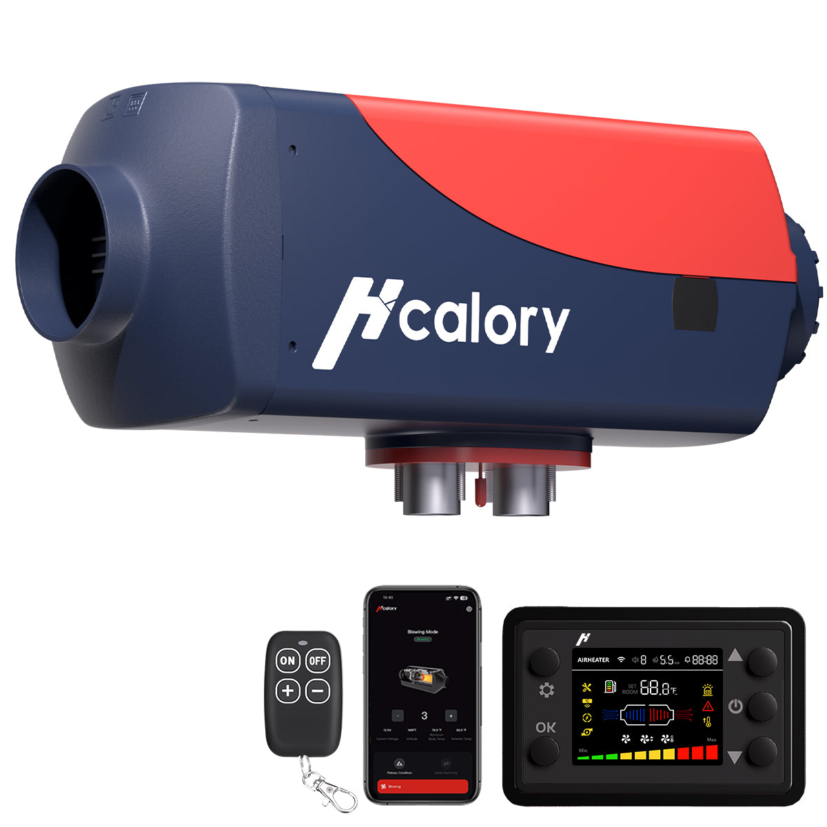 hbu1s-diesel-heater-unit-1s-12v-higher-fuel-efficient-front-view-5kw-red