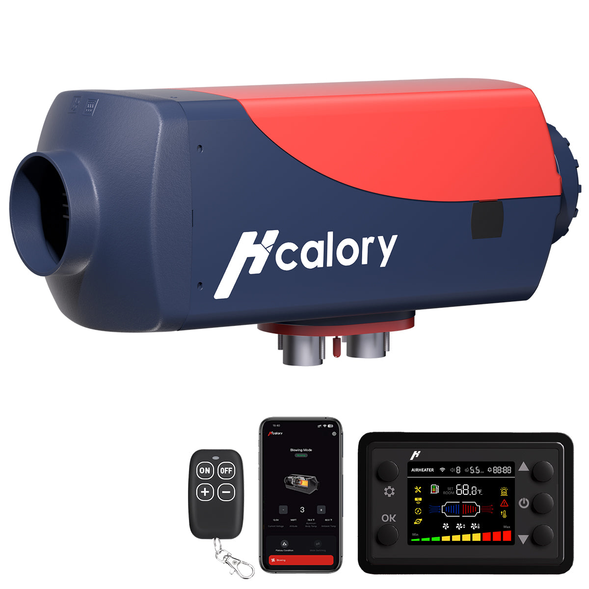 hbu1s-diesel-heater-unit-1s-12v-higher-fuel-efficient-front-view-8kw-red