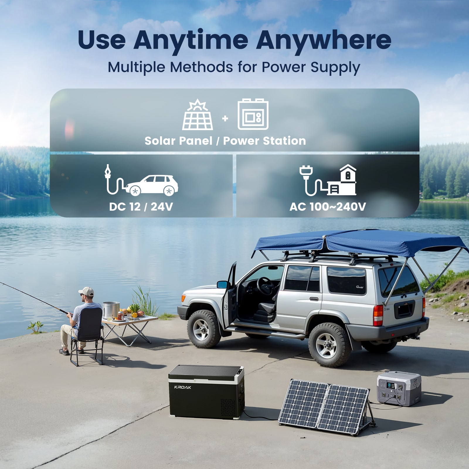 ld-series-car-fridge-dual-zone-electric-cooler-app-control-kroak-multiple-methods-for-power-supply