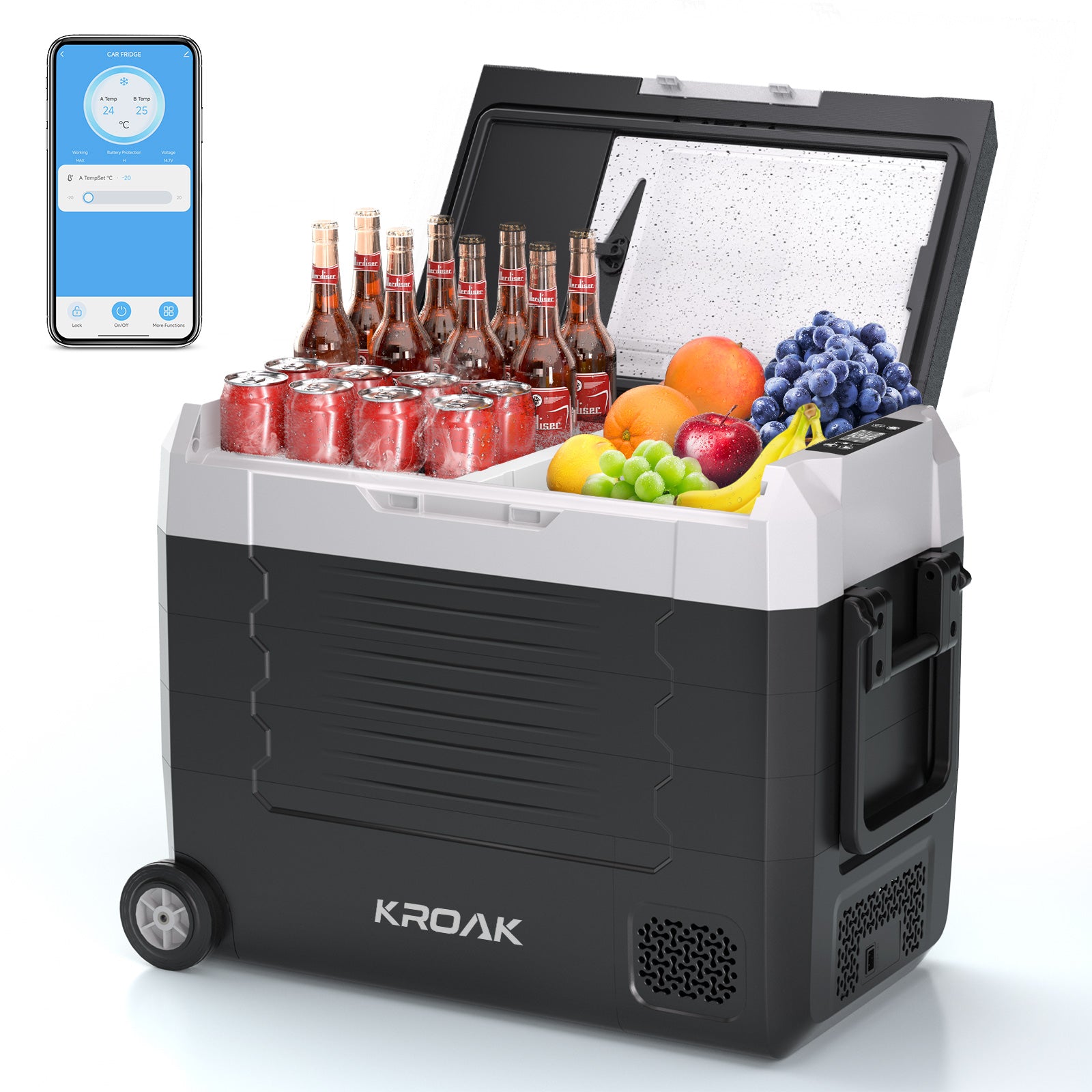 Car Fridge Wheeled Dual Zone Cooler 35L 45L 55L Hcalory Car Fridge Wheeled Dual Zone Cooler 35L 45L 55L Hcalory