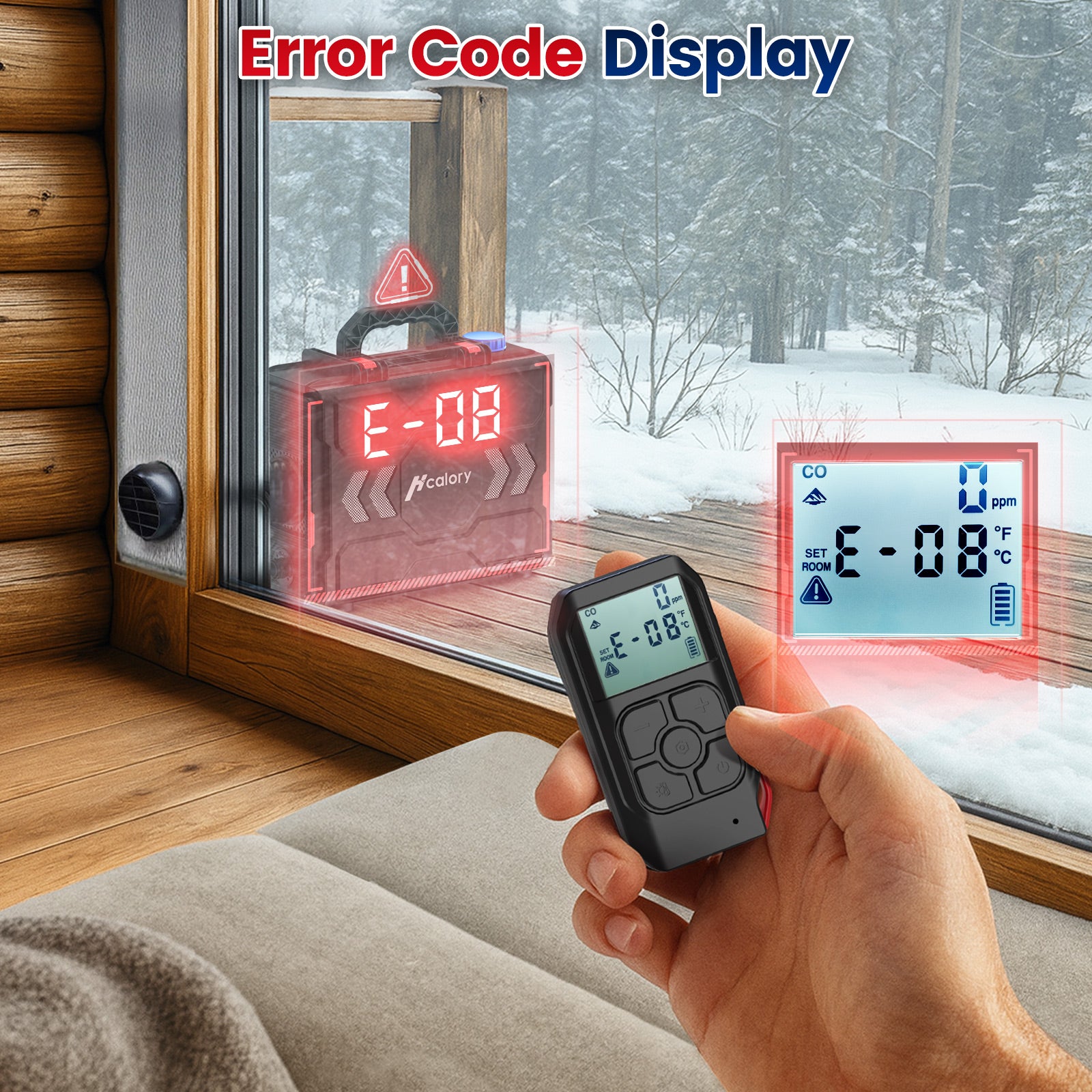 Temperature Remote Display Remote Control, Wireless Temp Sensing with CO Alarm - Hcalory