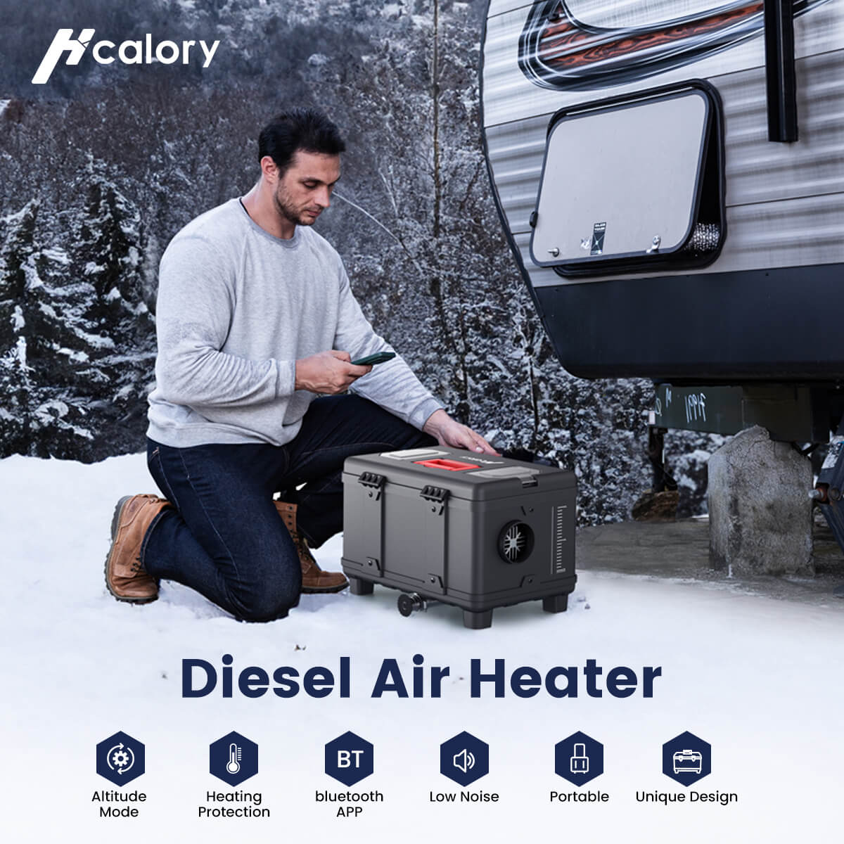 8KW Diesel Heater, 12V/24V All in One Diesel Air Heater, with Bluetooth APP Control, Remote Control and Display Screen, CO Alarm, Fast Heating Portable Diesel Heater for Vehicles and Outdoors 8KW Diesel Heater, 12V/24V All in One Diesel Air Heater, with Bluetooth APP Control, Remote Control and Display Screen, CO Alarm, Fast Heating Portable Diesel Heater for Vehicles and Outdoors
