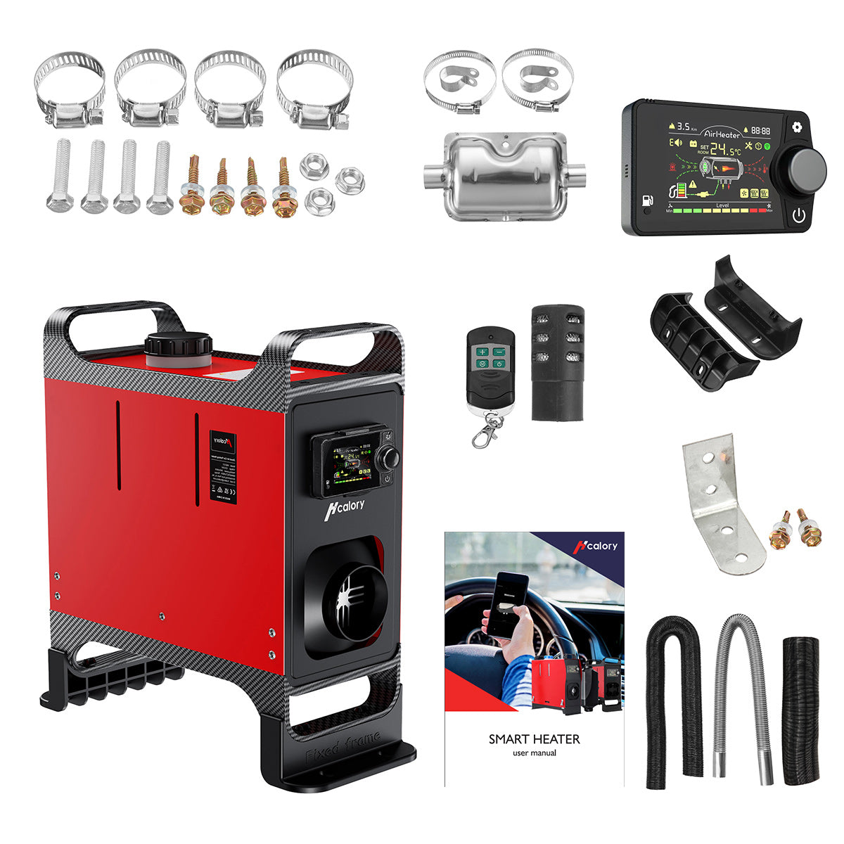 HC-A02-Diesel-Heater-Portable-Voice-Broadcast-All-In-One-red-set