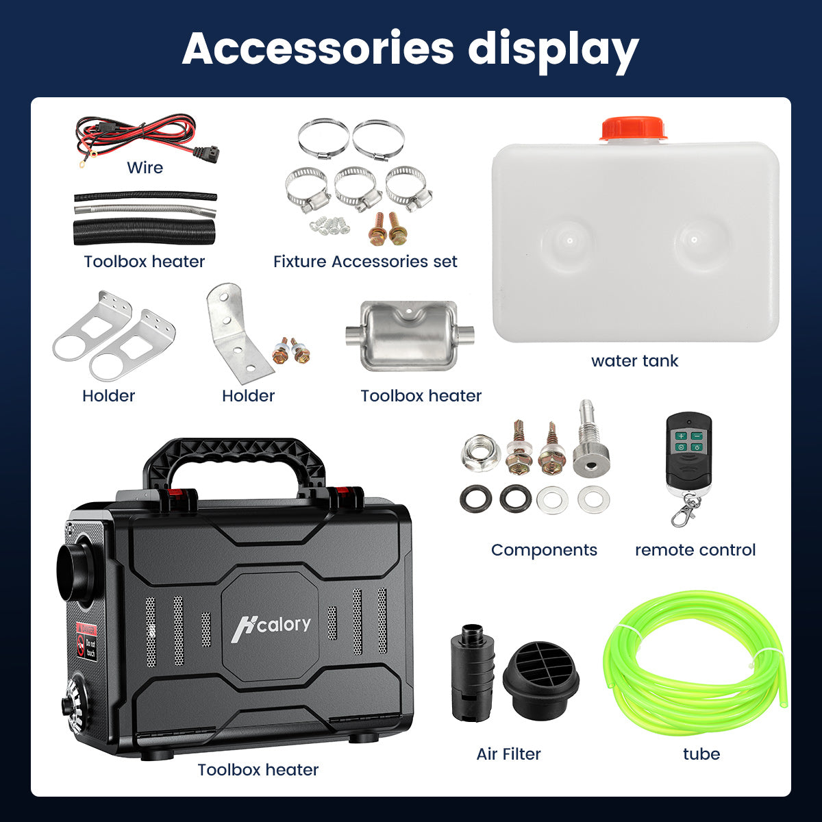Hcalory-HC-A01-Diesel-Heater-5L-Handheld-Toolbox-All-In-One -back-Accessories-Display