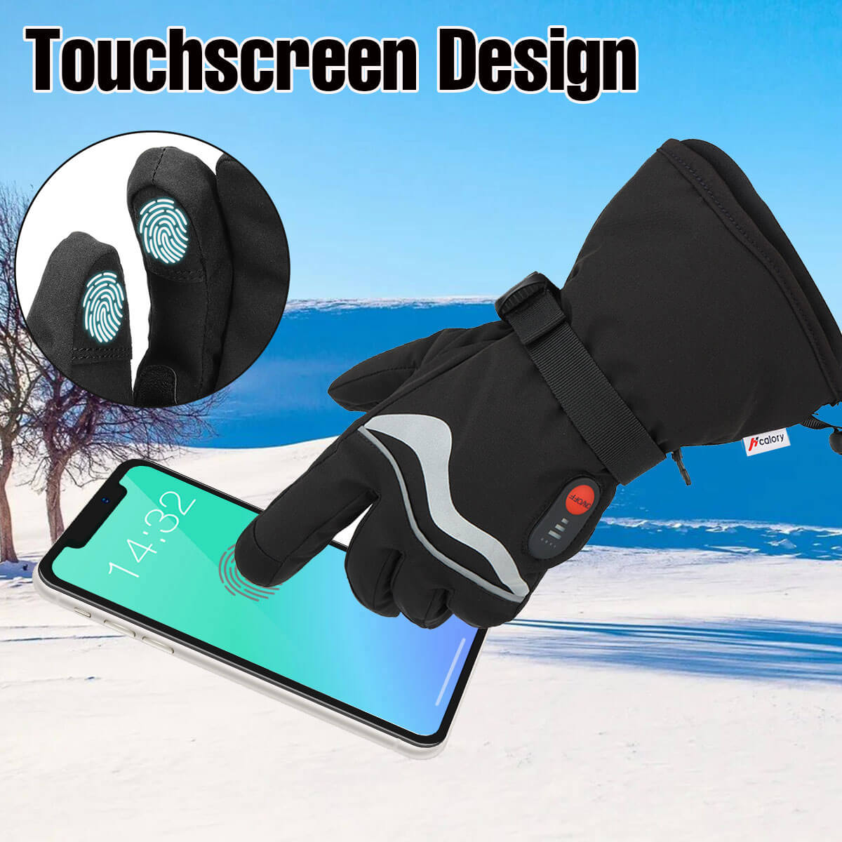 HG-02 Schwarze Elektrisch Beheizte Handschuhe, Wasserdicht