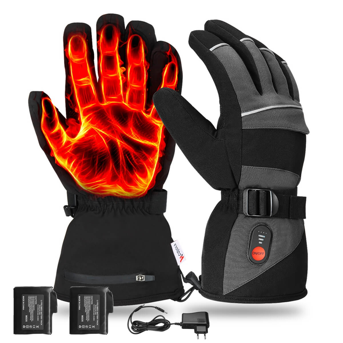 handschuhe wasserdicht warm HG -01 Elektrische Rhitzte Handschuhe, Wasserdichtes Schwarz